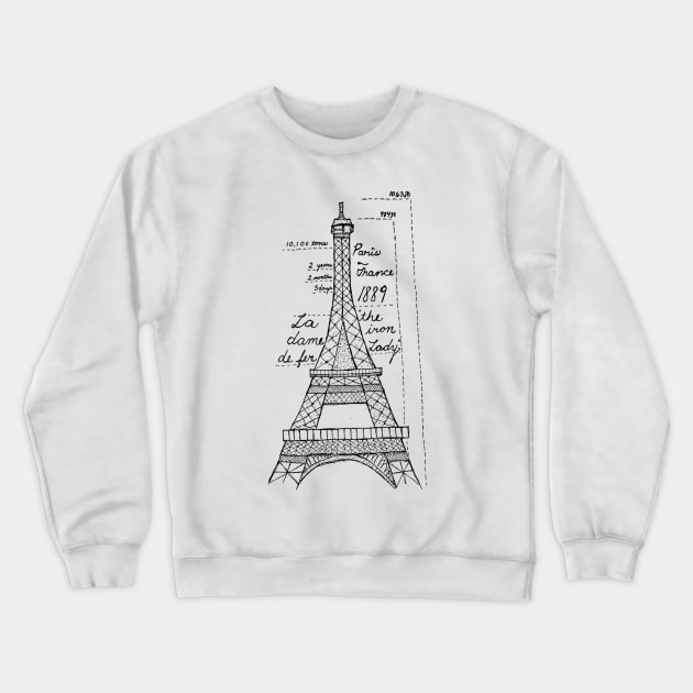 Eiffel Tower Crewneck Sweatshirt by JudePeters